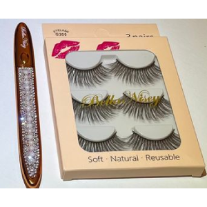 Lashes with Adhesive Eyeliner